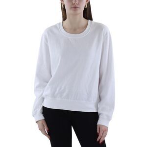 Z Supply Womens White Crewneck Ribbed Trim Comfy Sweatshirt NWOT